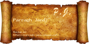 Parragh Jenő névjegykártya