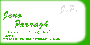 jeno parragh business card